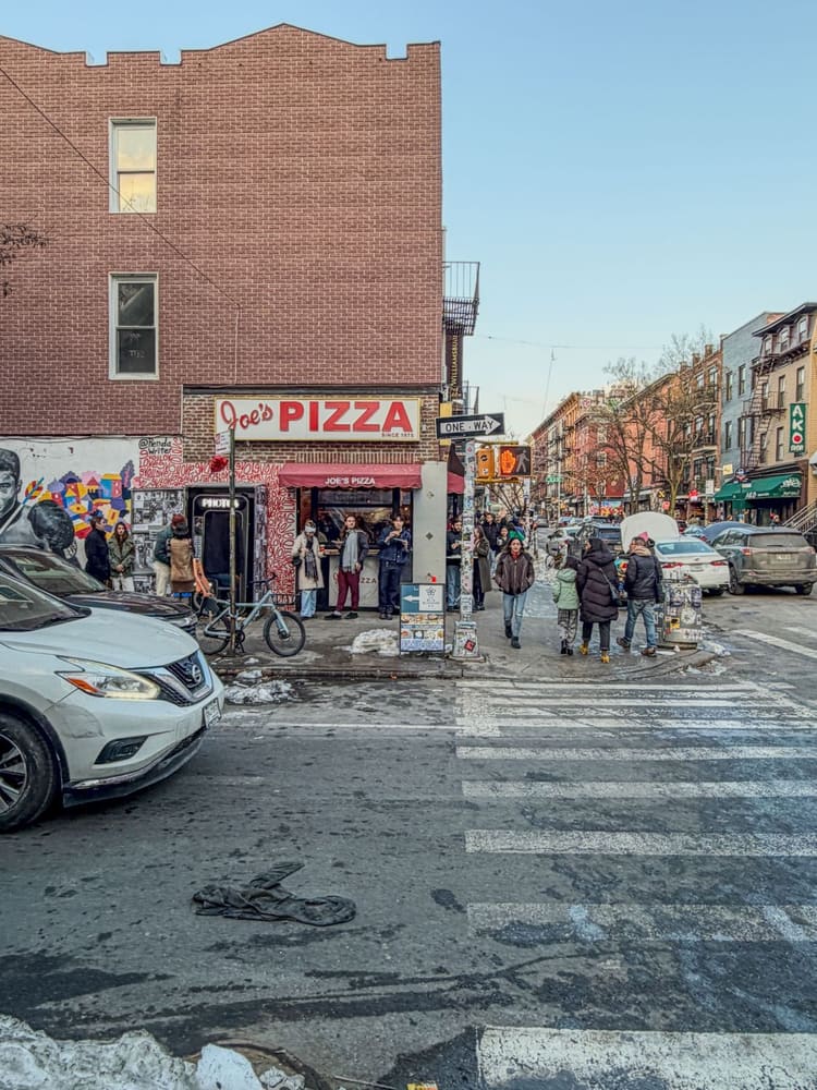 Joe's Pizza storefront in Williamsburg, Brooklyn